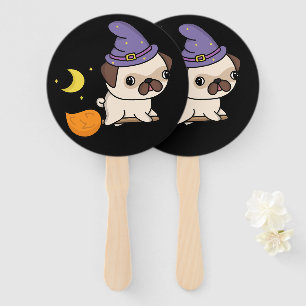 Puggy Witch Hand Fans