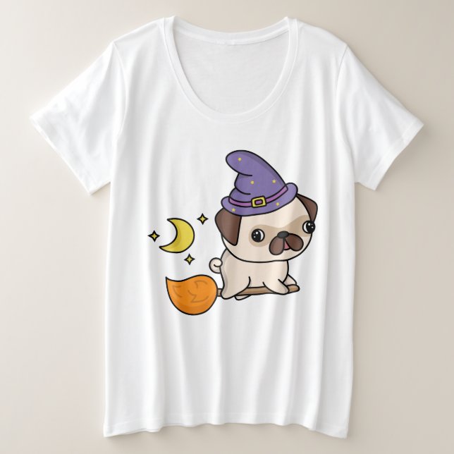 Puggy Witch Plus-Size Shirt (Design Front)