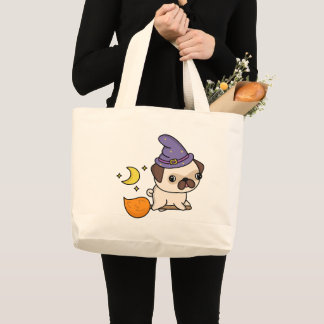 Puggy Witch Tote Bag