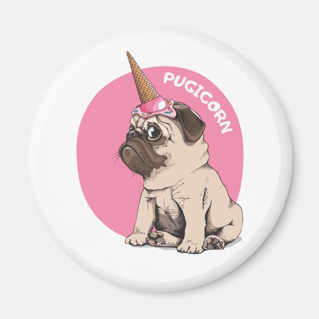 Pugicorn Magnet (Front)