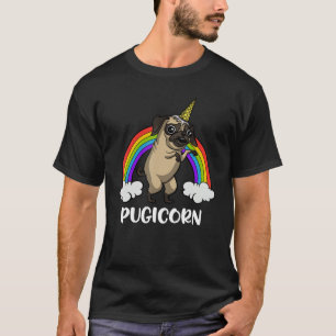 Pugicorn Rainbow  Crazy Pug Dog Unicorn  Pet T-Shirt
