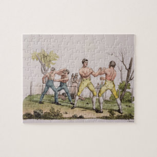 Pugilists, plate 31 from 'The History of the Natio Jigsaw Puzzle