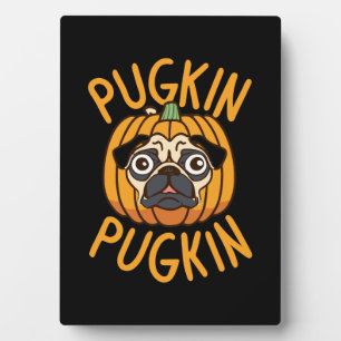 Pugkin Pug Dog Halloween Plaque