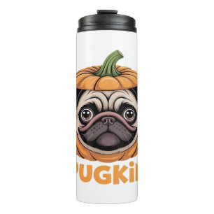Pugkin Pug Halloween Happy Halloween Oversized T-S Thermal Tumbler