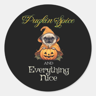 Pugkin Spice And Everything Nice Classic Round Sticker