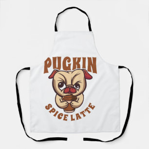 Pugkin Spice Latte Coffee Pumpkin Spice Pug Owner Apron