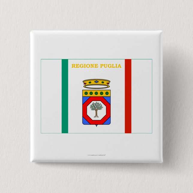 Puglia flag 15 cm square badge (Front)