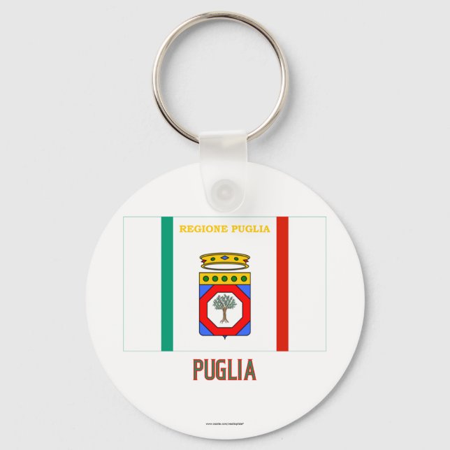 Puglia flag with name key ring (Front)