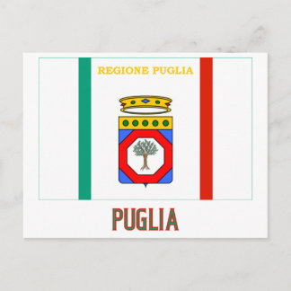 Puglia flag with name postcard