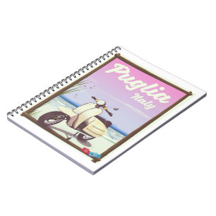 Puglia Italy Travel poster. Spiral Notebook