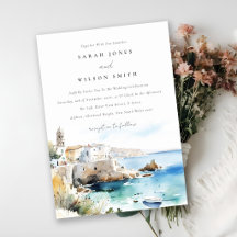 Puglia, Italy Watercolor Landscape Wedding