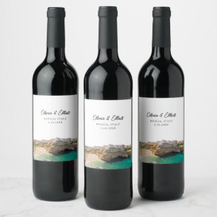 Puglia Wedding Favour Personalised Wine Label