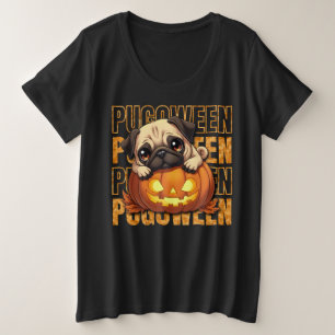 PUGOWEEN - Pug Lovers Halloween Plus Size T-Shirt