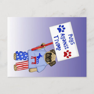 Pugs against Trump Postcard