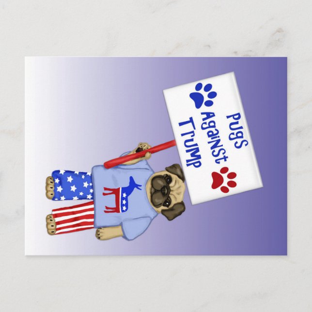 Pugs against Trump Postcard (Front)