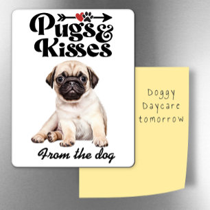 Pugs and Kisses Valentine's Day fridge Magnet