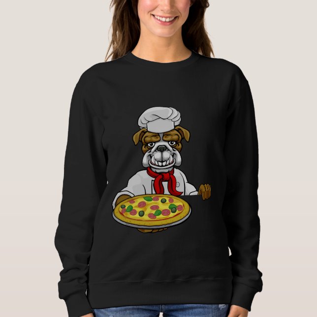 pugs and pizza doggy fun cute pugs fun pizza love. sweatshirt (Front)