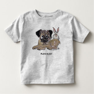 Pug's Bunny Cute Cartoon Dog Toddler T-Shirt