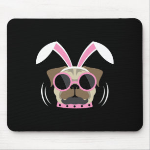 Pugs Bunny Happy Easter Puggy Rabbit Pug Pet Dog L Mouse Pad