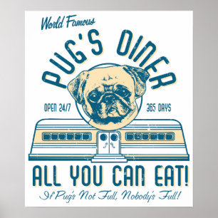 Pug's Diner 50s Retro VIntage Posters