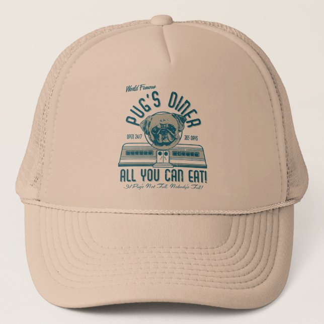 Pug's Diner 50s Vintage Retro Hat (Front)