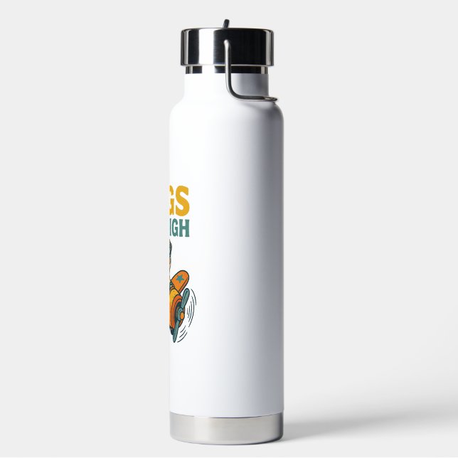 Pugs Fly High Water Bottle (Left)