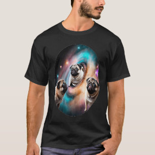 Pugs In Space With Donuts Cute Pug Boys Girls Men  T-Shirt