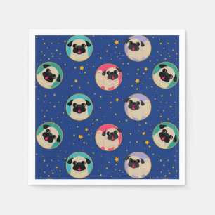 Pugs In The Stars Pattern Party Napkins