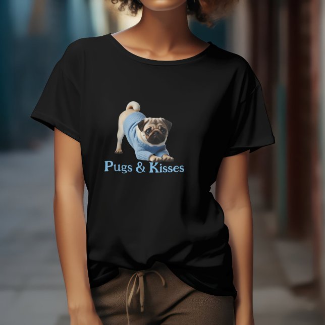 Pugs & Kisses: Adorable Pug-Themed Design T-Shirt (Creator Uploaded)