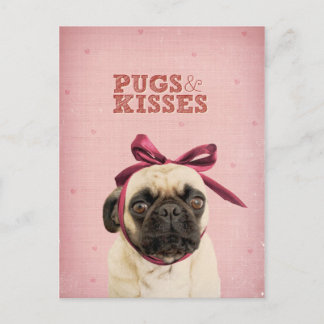 Pugs & Kisses by itslolathepug Postcard