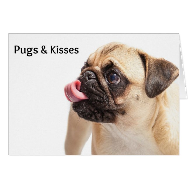 Pugs & Kisses Card (Front Horizontal)