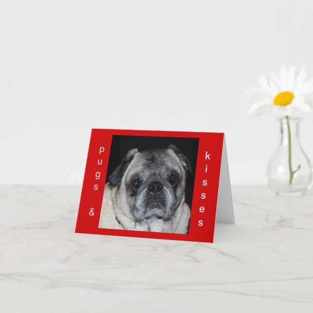 Pugs & Kisses Inspirational Note Card (Small Plant)
