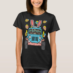 Pugs Monster Truck Bunny Ears Eggs Easter Egg Hunt T-Shirt