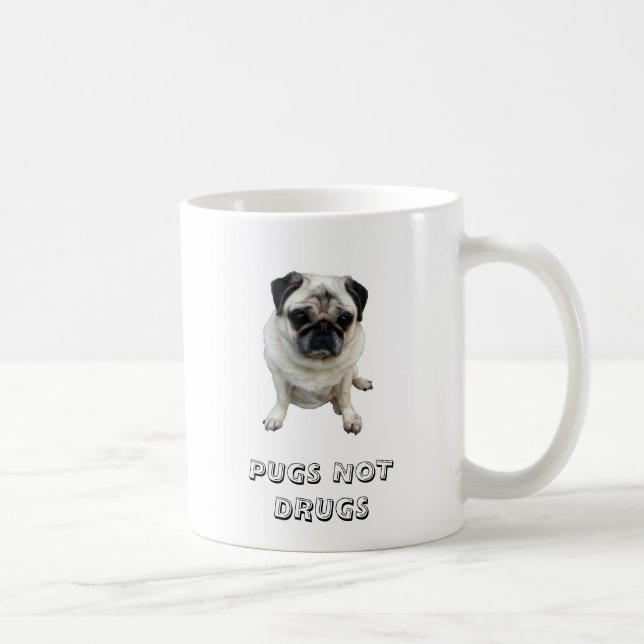 PUGS  NOT DRUGS COFFEE MUG (Right)