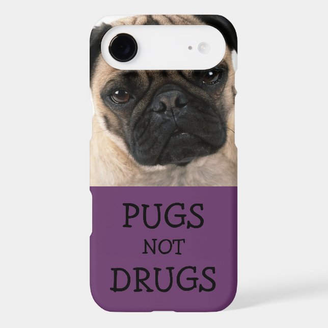 Pugs Not Drugs Purple Case-Mate iPhone Case (Back)