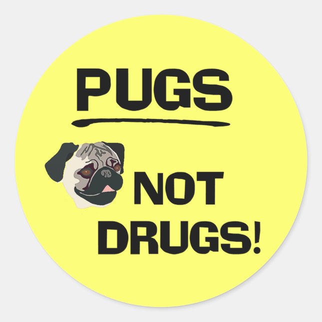 Pugs Not Drugs Sticker (Front)