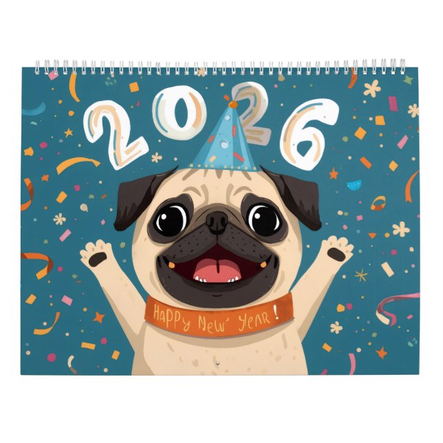  “Pugs of Joy: A 2026 Celebration Calendar” Calendar (Back)