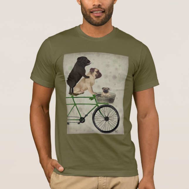 Pugs on Bicycle T-Shirt (Front)