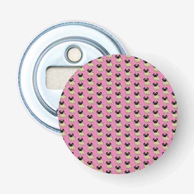 Pugs, Pink Bottle Opener (Front)