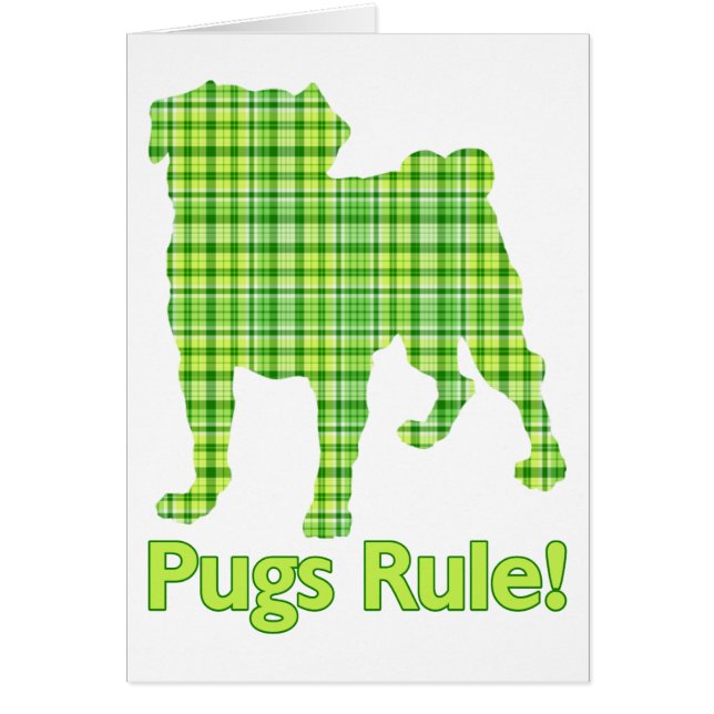 Pugs Rule Spring Green Plaid Tees & Gifts (Front)