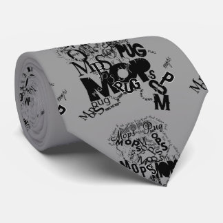 Pugs Typography Tie