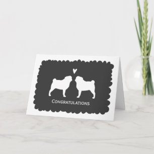Pugs Wedding Congratulations Dog Newlywed Congrats Card