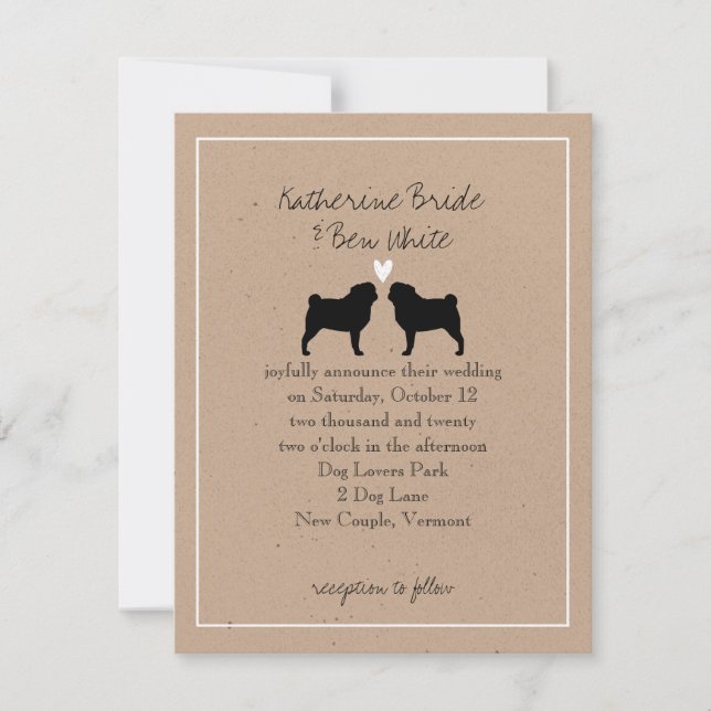 Pugs Wedding Invitation (Front)
