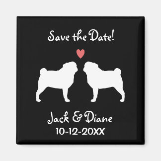 Pugs Wedding Save the Date Magnet