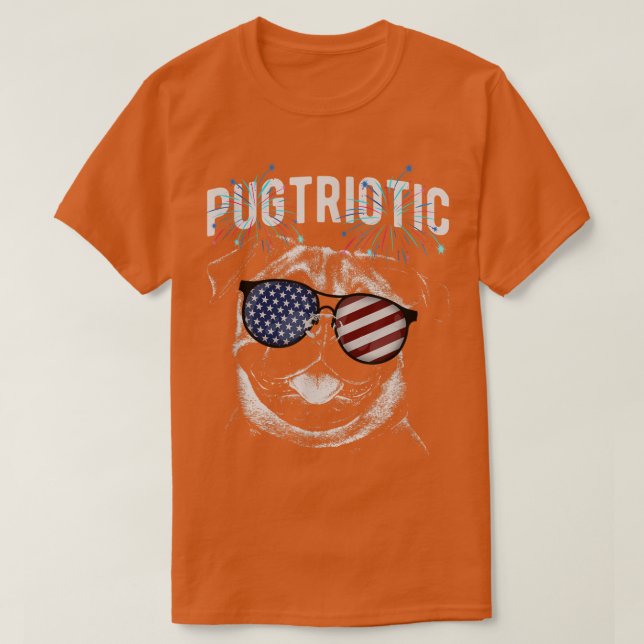 Pugtriotic Patriotic Pug U  T-Shirt (Design Front)