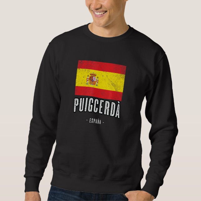 Puigcerd Spain ES Flag City - Bandera Ropa - Sweatshirt (Front)