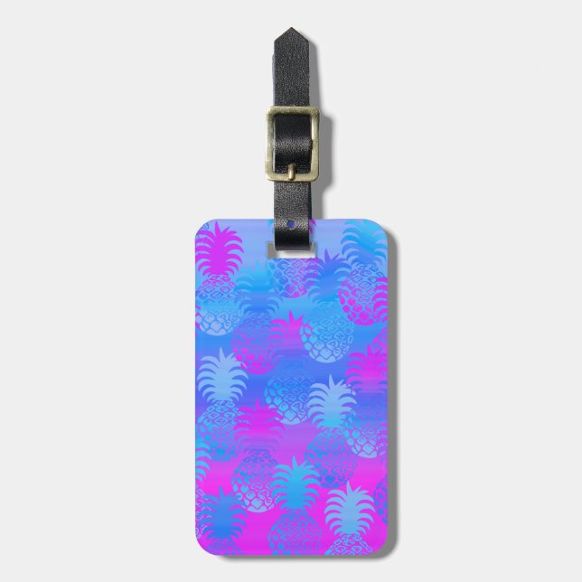 Pukana Hawaiian Pineapple Sunset Blend Luggage Tag (Front Vertical)