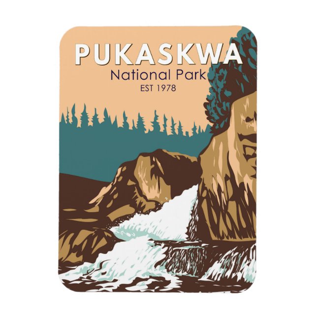 Pukaskwa National Park Canada Travel Art Vintage Magnet (Vertical)