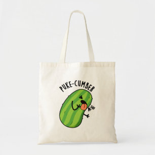 Puke-cumber Funny Cucumber Pun Tote Bag