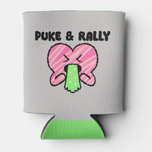 Puke & Rally Can Cooler Grey Heart Party Edition